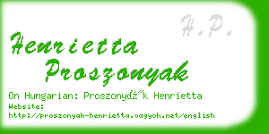 henrietta proszonyak business card